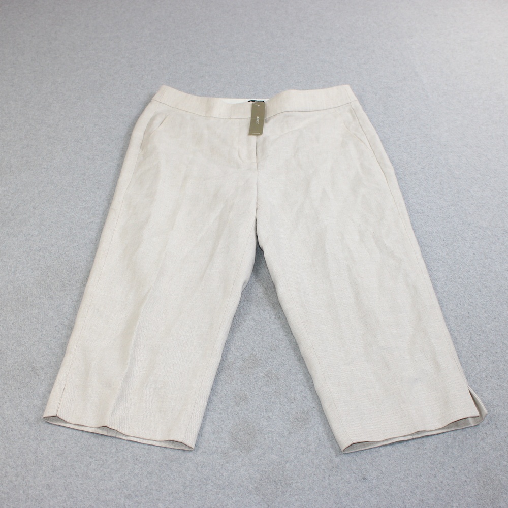 J Crew Capri Pants Woman 6 Tall Beige Linen Blend Kate Office Heritage Academia